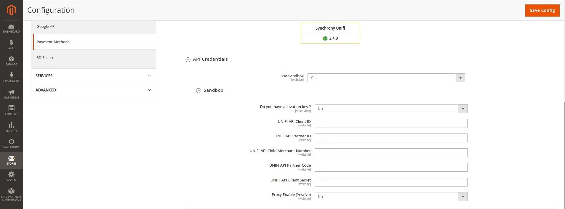 Unifi API Partner ID is the same for Production and Sandbox.