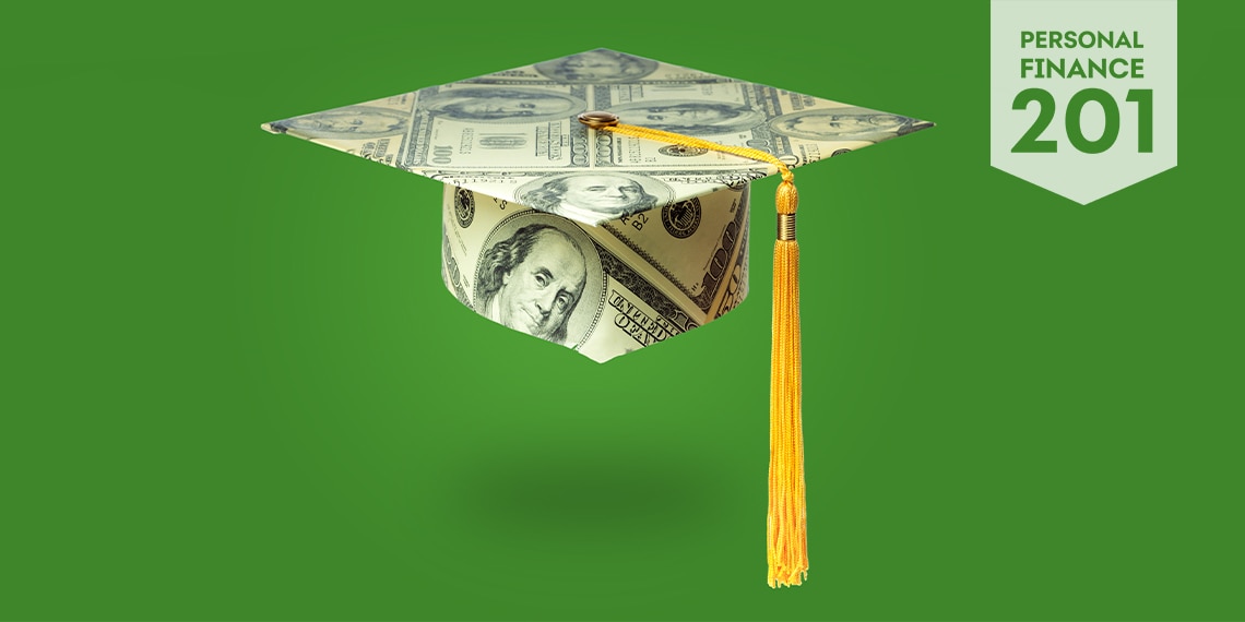 a mortarboard made of dollar bills