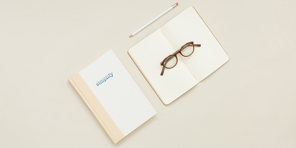 A book with just the word simplify