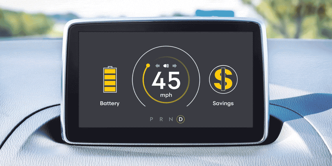 An animated spedometer.